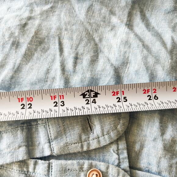 Joseph Abboud Men's Large 100 Linen Longsleeve Button Up Shirt Light Blue - Picture 9 of 11